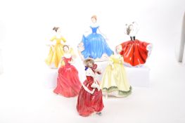 ROYAL DOULTON - COLLECTION OF PORCELAIN LADY FIGURINES