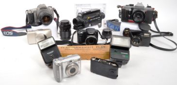 OLYMPUS / PRAKTICA / CANON - COLLECTION OF CAMERAS & ACCESSORIES