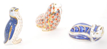 ROYAL CROWN DERBY - THREE PAPERWEIGHTS INCL. FAIRY PENGUIN