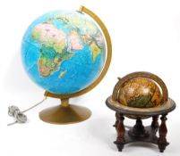 TWO 20TH CENTURY DESKTOP GLOBES