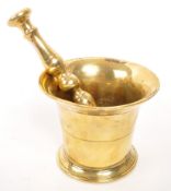 VINTAGE 20TH CENTURY BRASS PESTLE & MORTAR