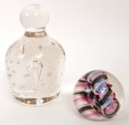 CAITHNESS - 20TH CENTURY RIBBONS PAPERWEIGHT WITH ANOTHER