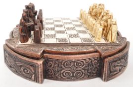 THE ISLE OF LEWIS - MINIATURE RESIN CHESS PIECES WITH BOARD