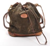MULBERRY - VINTAGE SUEDE & LEATHER HANDBAG GREEN & BROWN