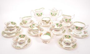 FOLEY - CIRCA 1950S GREEN & GOLD BROADWAY TEA / COFFEE SERVICE
