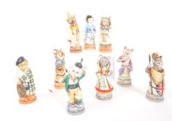 BRONTE - NINE PORCELAIN CLOWDER OF CATS CANDLE SNUFFERS