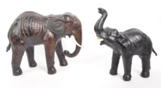 TWO PAPIER MACHE ELEPHANTS