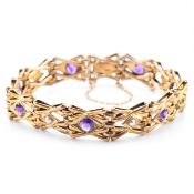 EARLY 20TH CENTURY AMETHYST & PEARL BRACELET