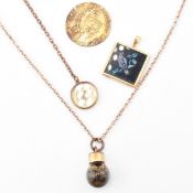 COLLECTION OF 9CT GOLD & YELLOW TONE METAL JEWELLERY