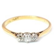 18CT GOLD & PLATINUM DIAMOND THREE STONE RING