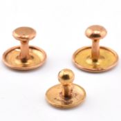 THREE 9CT GOLD SHIRT STUDS