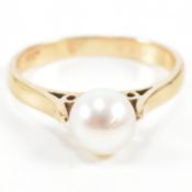 HALLMARKED 9CT GOLD & CULTURED PEARL RING