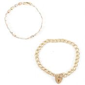 TWO HALLMARKED 9CT GOLD BRACELETS