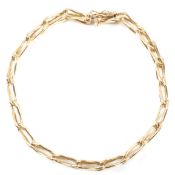 HALLMARKED 9CT GOLD FANCY LINK CHAIN BRACELET