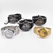 FOUR ANTHONY JAMES WRISTWATCHES & OTHER BRANDED WRISTWATCH