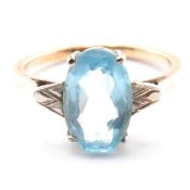 9CT GOLD & BLUE PASTE RING