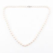 HALLMARKED 18CT WHITE GOLD & CULTURED PEARL NECKLACE