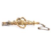 9CT GOLD BAMBOO HEART BROOCH PIN