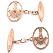 PAIR OF 9CT GOLD MASONIC CUFFLINKS