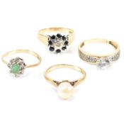 TWO HALLMARKED 9CT GOLD CLUSTER RINGS