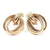 PAIR OF HALLMARKED 9CT GOLD INTERLOCKING KNOT EARRINGS