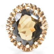 HALLMARKED 9CT GOLD SMOKY QUARTZ DRESS RING