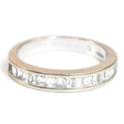 18CT GOLD & DIAMOND HALF HOOP RING