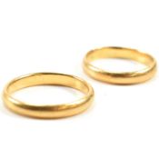 TWO GOLD BAND RINGS