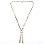 DIANA PORTER SILVER DOUBLE SIBYL PENDANT NECKLACE