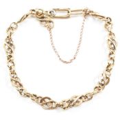 HALLMARKED 9CT GOLD INFINITY LINK CHAIN BRACELET