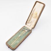 PLATINUM & GOLD PELHAM BIT STICK PIN BOXED