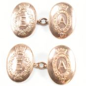 PAIR OF GOLD MILITARY CHAIN LINK CUFFLINKS
