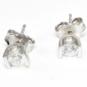 PAIR OF 18CT GOLD & PLATINUM DIAMOND STUD EARRINGS