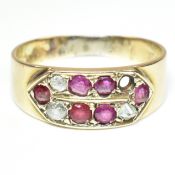 EARLY 20TH CENTURY 15CT GOLD DIAMOND & GEM SET RING AF