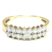 HALLMARKED 9CT GOLD & DIAMOND HALF HOOP RING