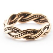 HALLMARKED 9CT GOLD ROPE TWIST BAND RING