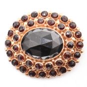 14CT ROSE GOLD & GARNET BROOCH PIN