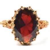 HALLMARKED 9CT ROSE GOLD & GARNET RING