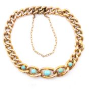 VICTORIAN GOLD & TURQUOISE CHAIN BRACELET
