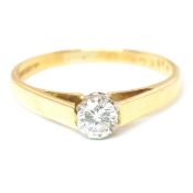 HALLMARKED 18CT GOLD & DIAMOND SOLITAIRE RING