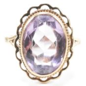 HALLMARKED 9CT GOLD & AMETHYST DRESS RING