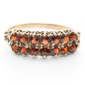 HALLMARKED 9CT GOLD & RED STONE RING