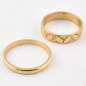 TWO GOLD BAND RINGS