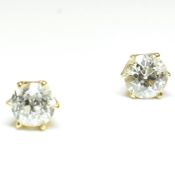 PAIR OF GOLD & DIAMOND STUD EARRINGS