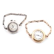 9CT GOLD CYMA WRISTWATCH & HALLMARKED SILVER WRISTWATCH