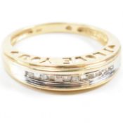 A GOLD & DIAMOND I LOVE YOU HALF ETERNITY RING
