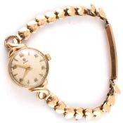 HALLMARKED 9CT GOLD OMEGA LADIES WRISTWATCH