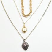9CT GOLD BRACELET & PENDANT NECKLACE & SILVER NECKLACE