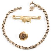 COLLECTION OF GOLD & ROLLED GOLD JEWELLERY