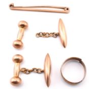 COLLECTION OF 9CT ROSE GOLD JEWELLERY & FRAGMENTS AF
